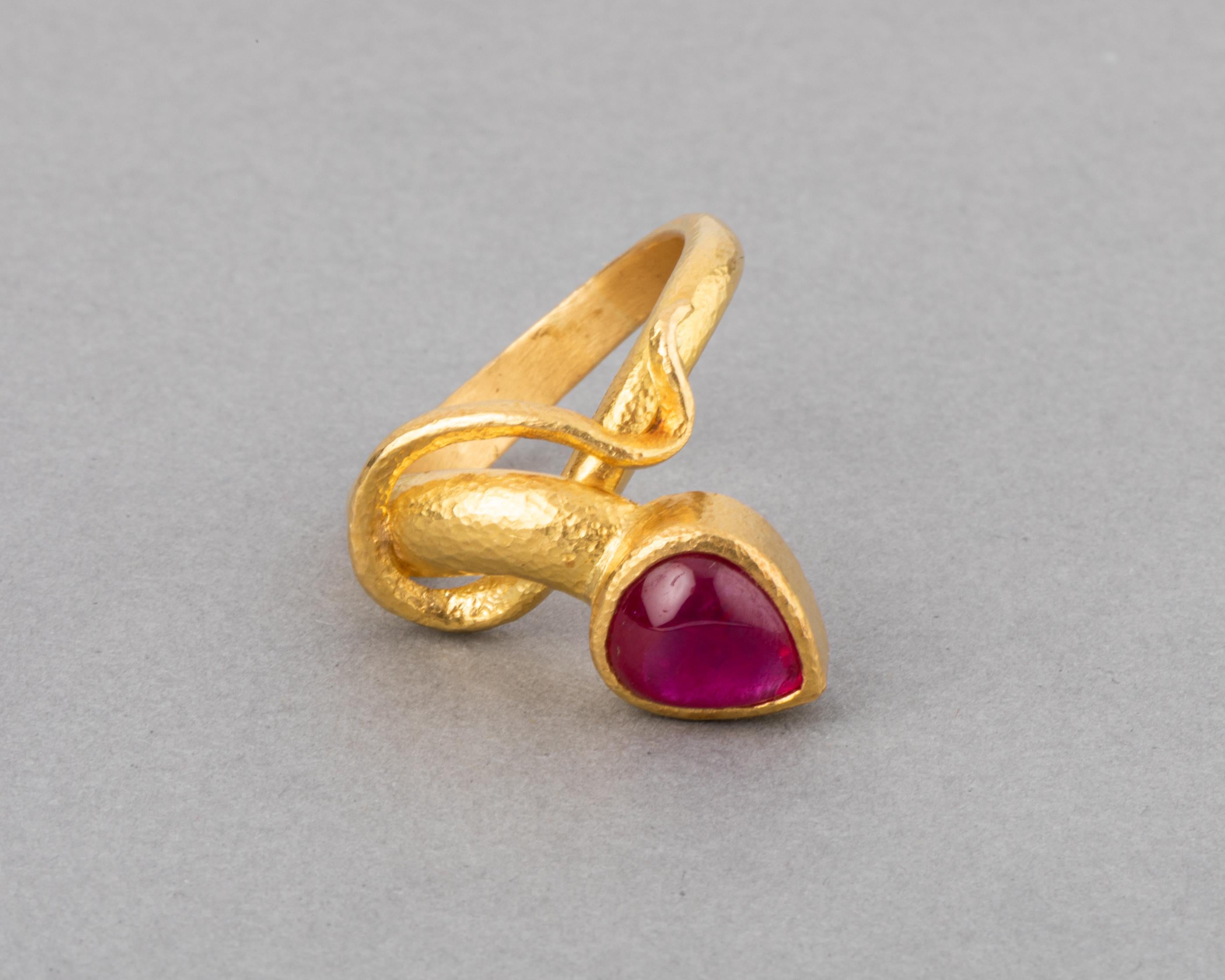 Women's Gold and Ruby French Ring by Bernardeau