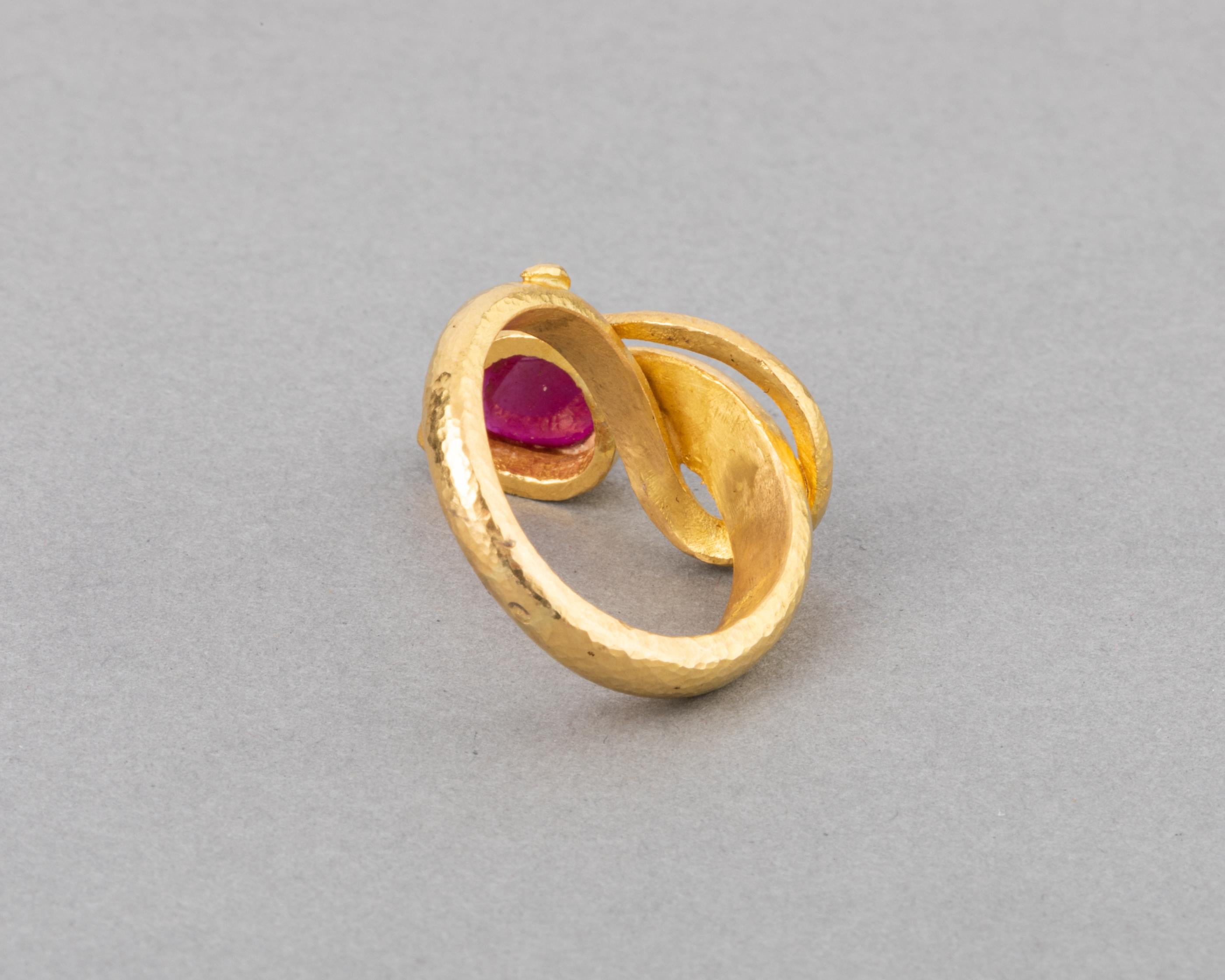 Gold and Ruby French Ring by Bernardeau 1