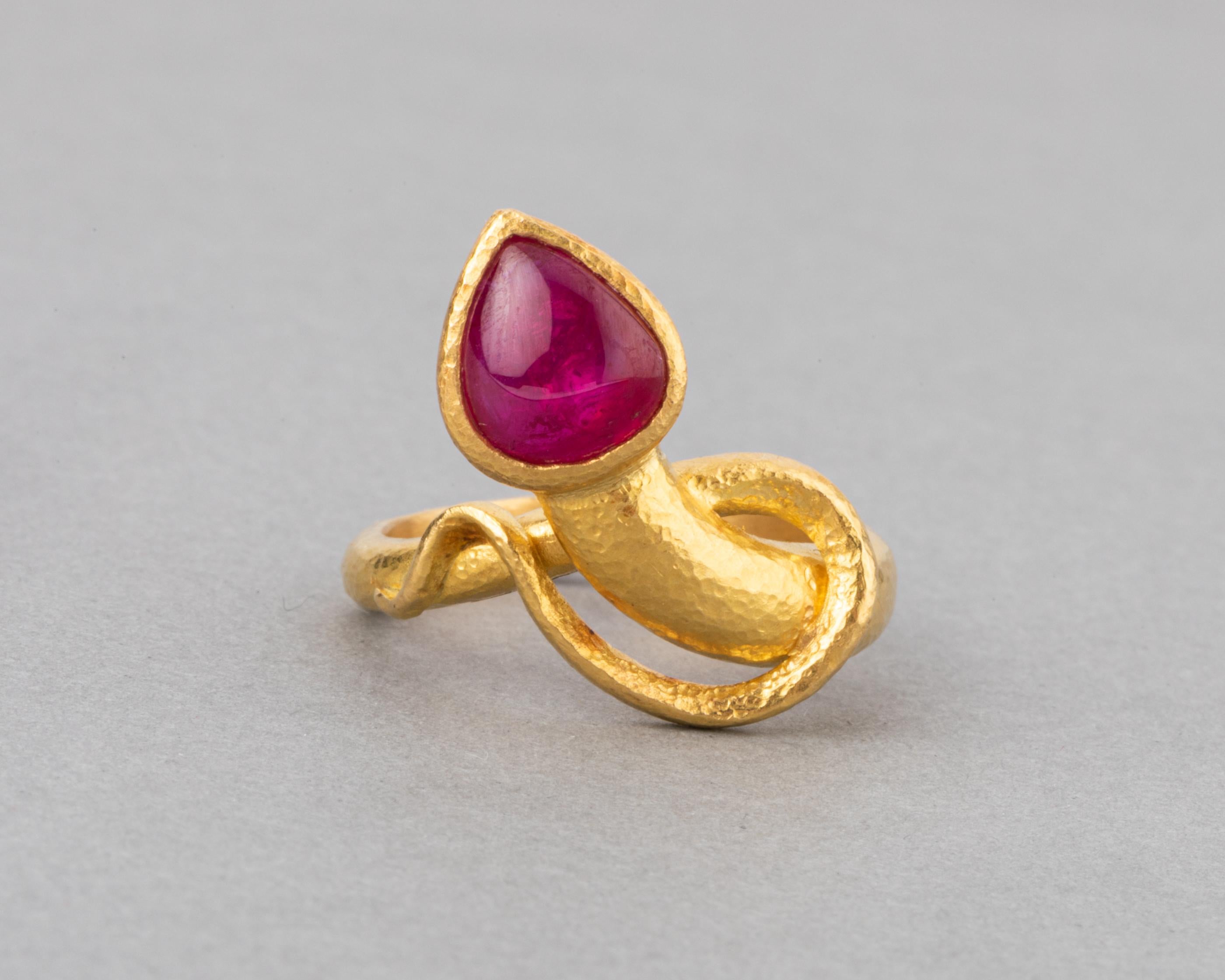Gold and Ruby French Ring by Bernardeau 3
