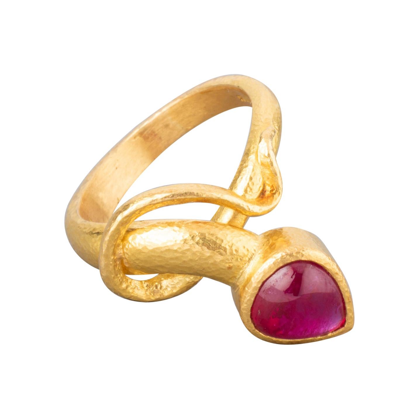 Gold and Ruby French Ring by Bernardeau