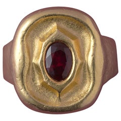Vintage Gold and Ruby Rudolf Steiner Ring