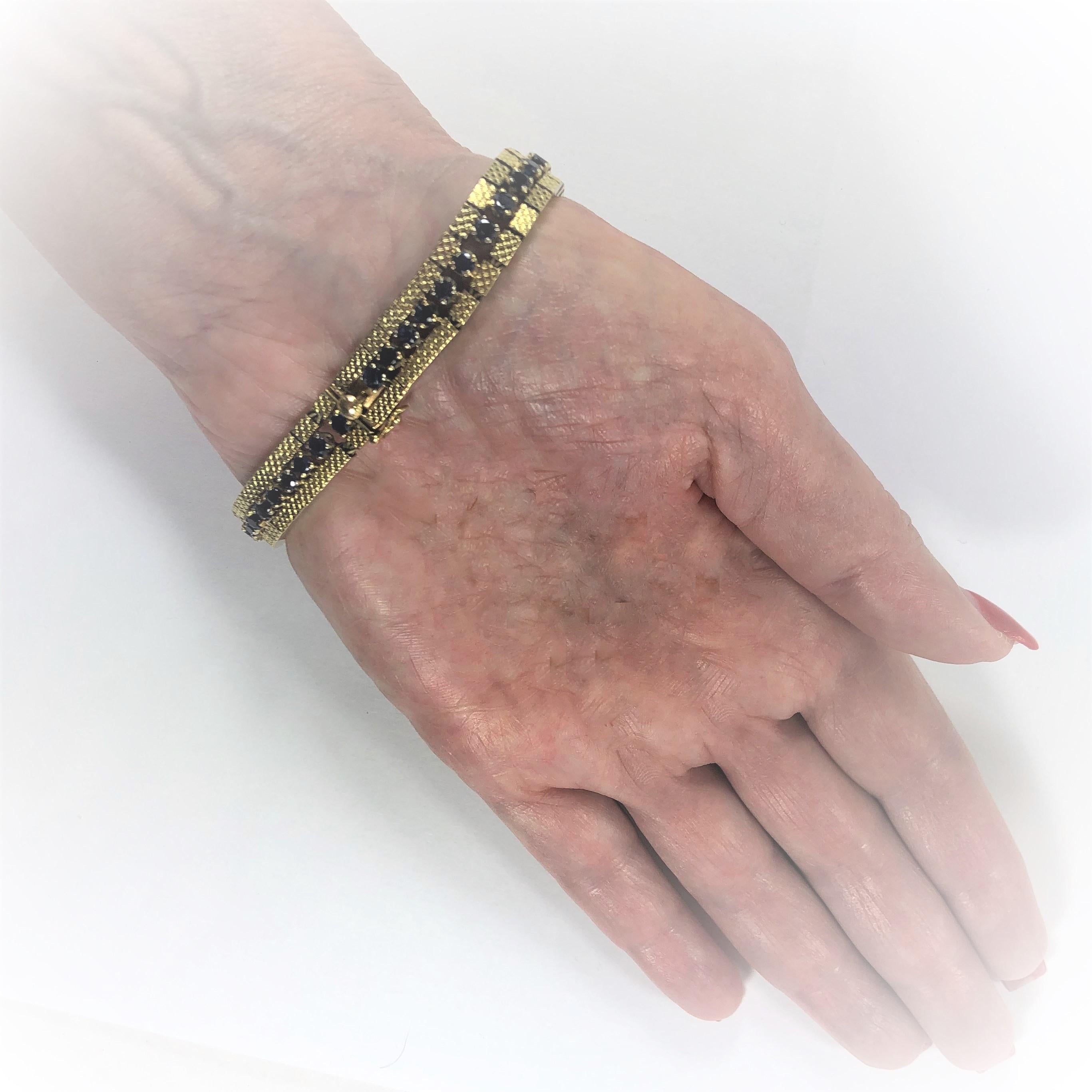 Women's Gold and Sapphire Flexible Link Bracelet