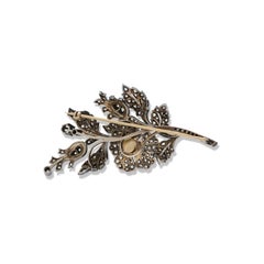 Gold and Silver Brooch with Diamonds