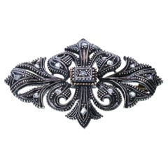 Broche en or et argent sertie de diamants