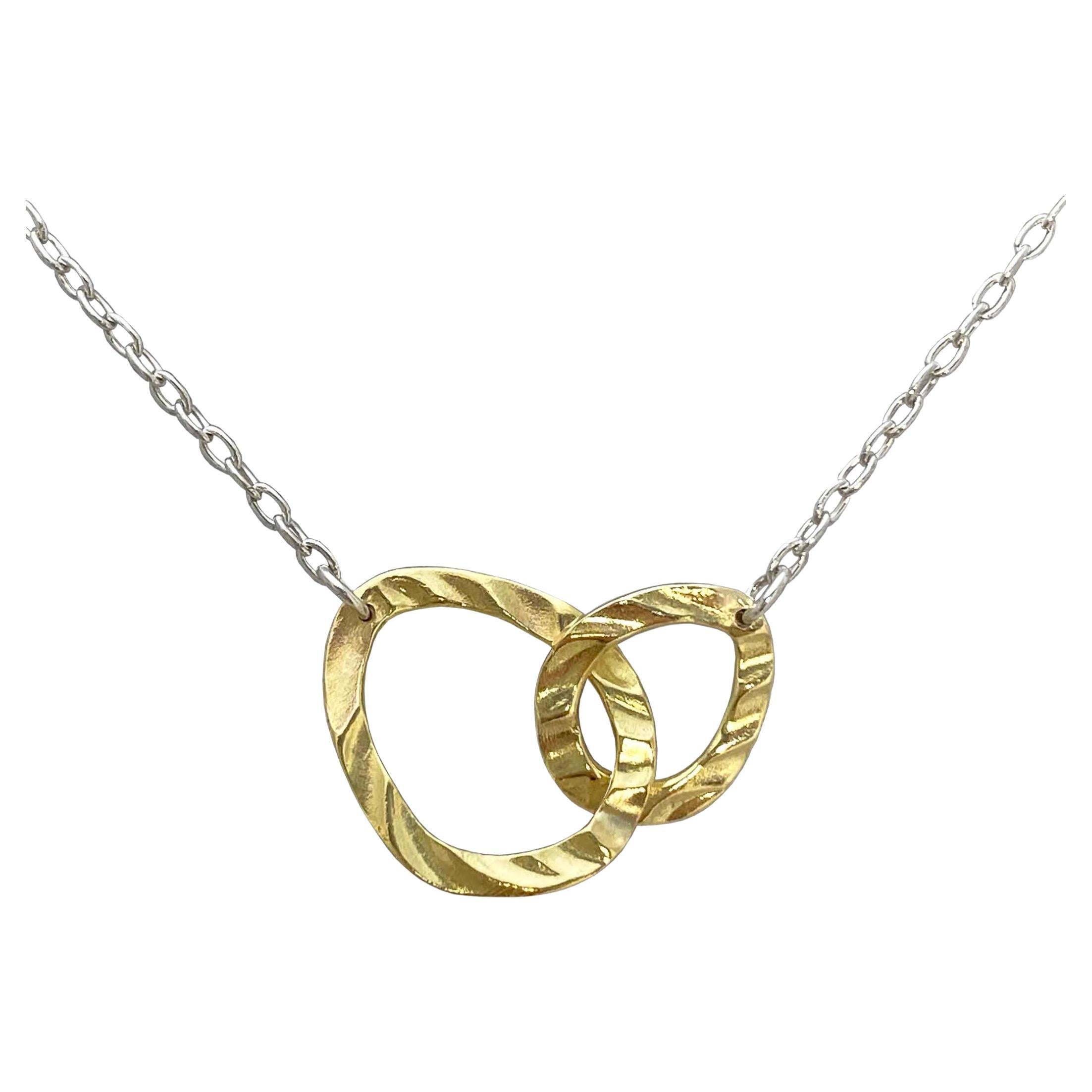 Gold and Silver Interlocking Harmony Necklace by Keiko Mita For Sale