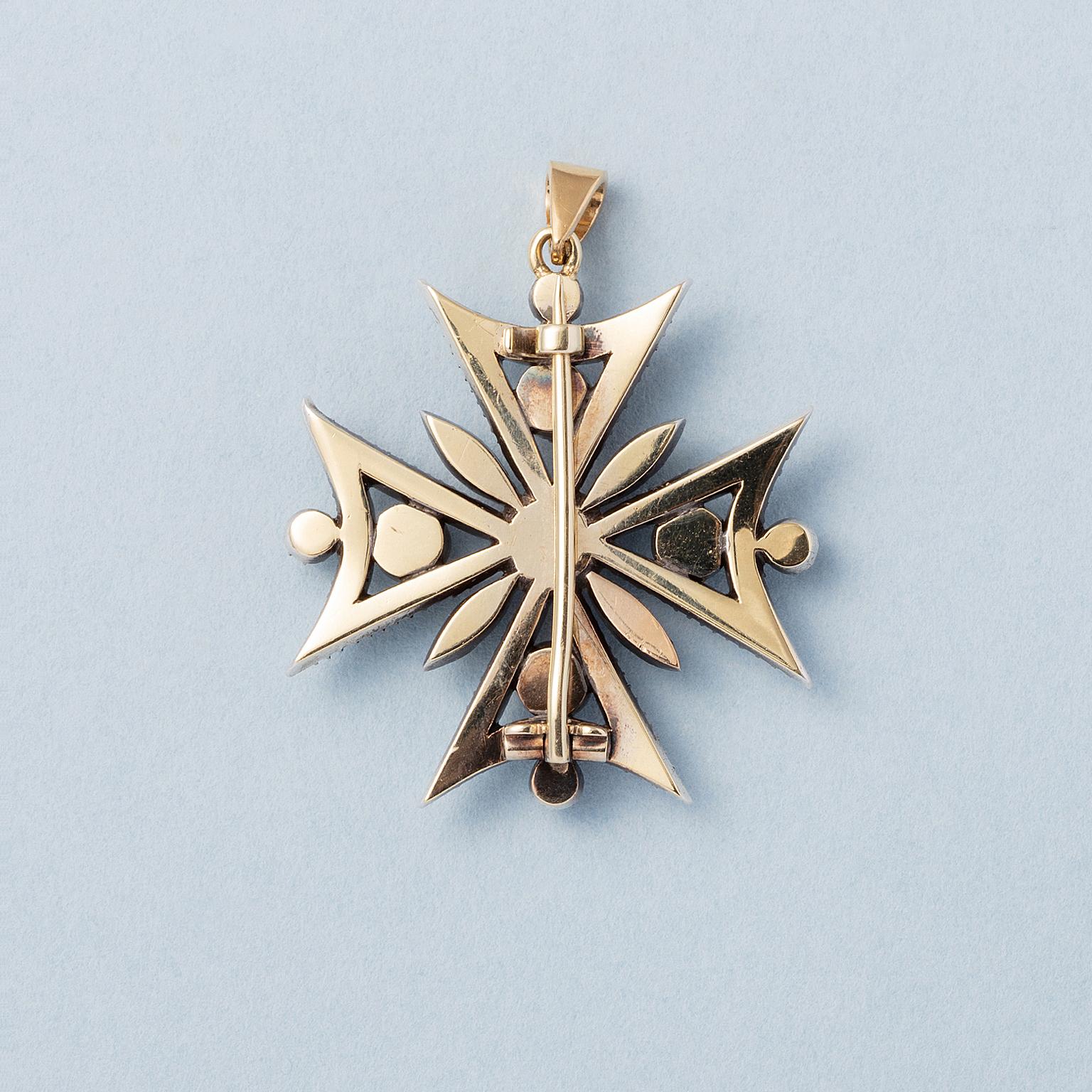 silver maltese cross pendant