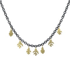 Gold and Silver Oak Leaf Necklace