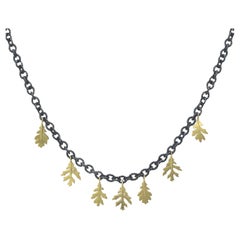 Gold und Silber Eichenblatt Halskette
