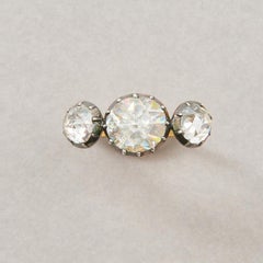 Gold and Silver Three Stone Ring with Rose Cut Diamonds