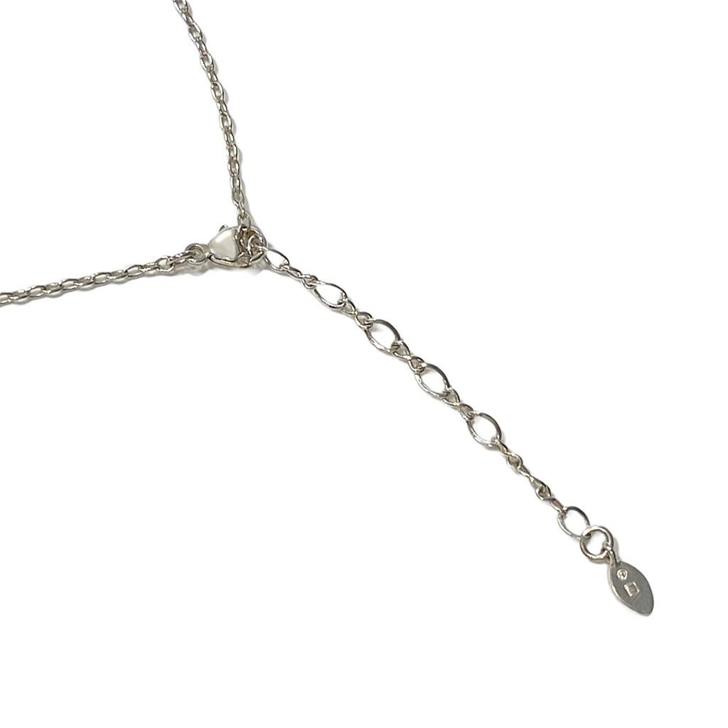 Contemporary Gold and Silver Zen Necklace with Diamond Accent from K.Mita For Sale