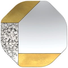 Gold and Speckled WG.C1.B Hand-Crafted Wall Mirror