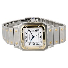 Orologio da polso automatico Cartier Santos Carrée in oro e acciaio