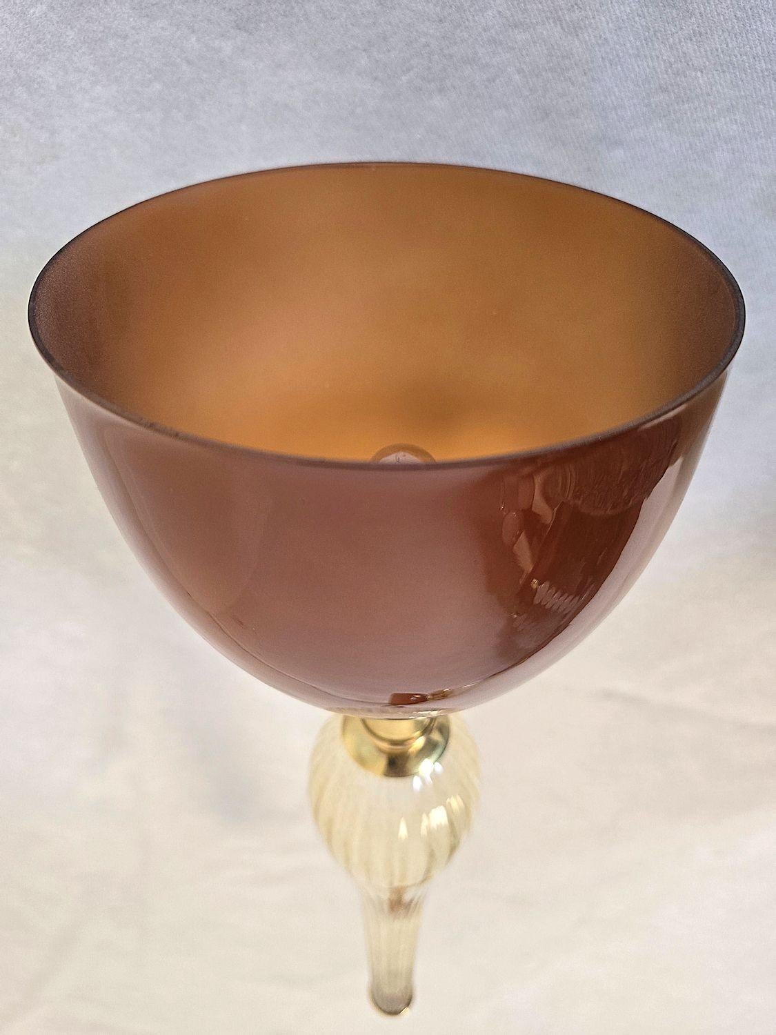 Coppia di appliques in vetro di Murano in oro e terracotta in vendita 4