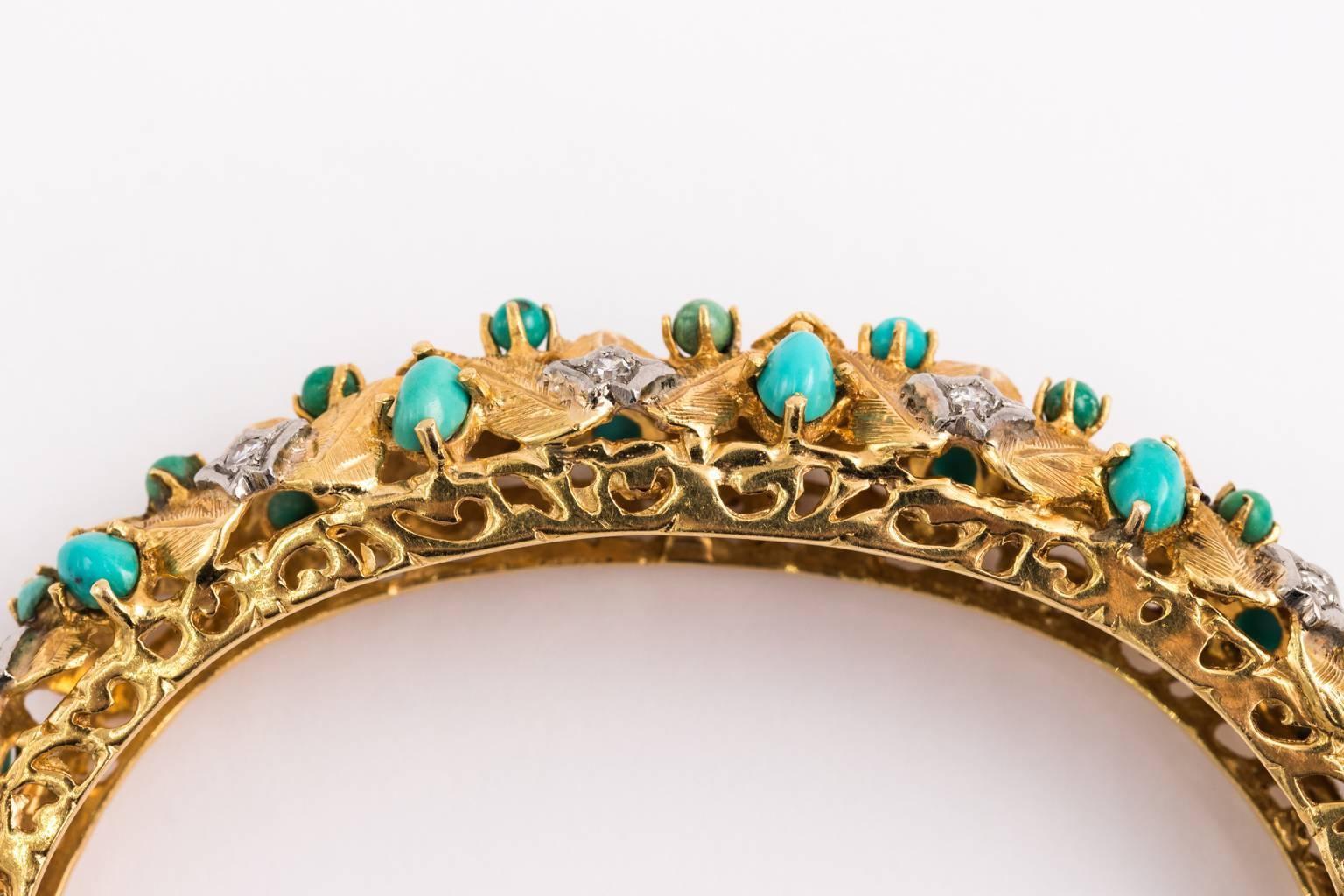 Gold and Turquoise Cuff Bracelet 6