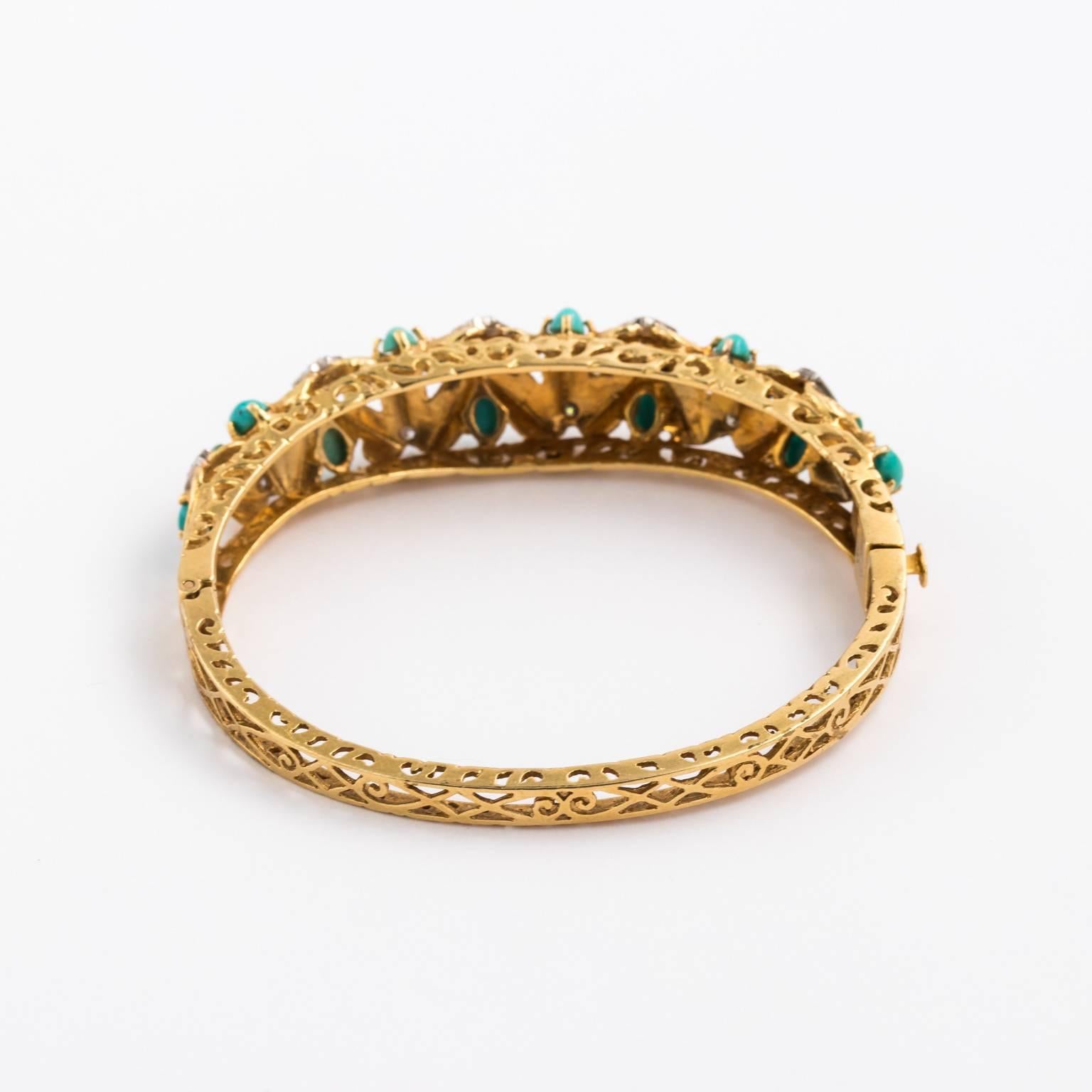 Gold and Turquoise Cuff Bracelet 2