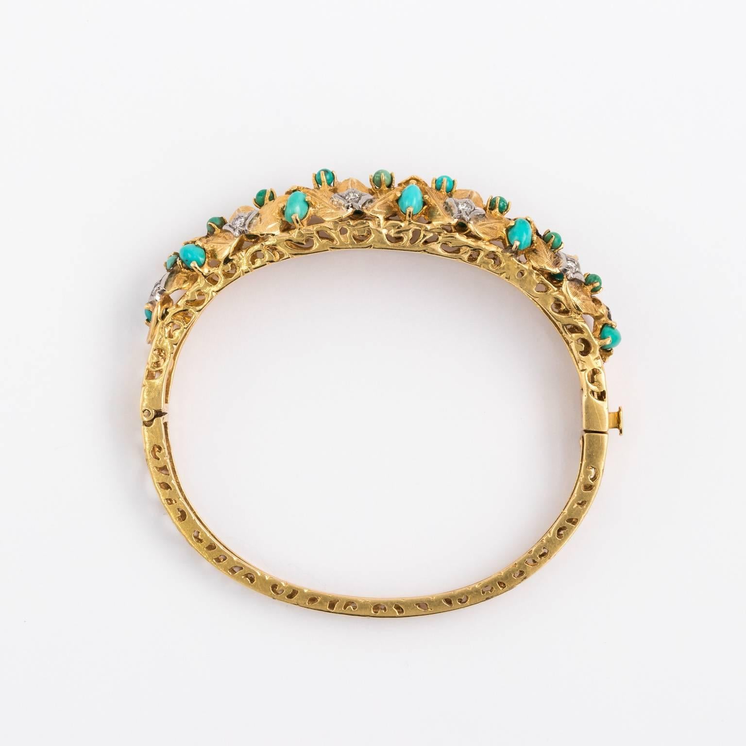 Gold and Turquoise Cuff Bracelet 5
