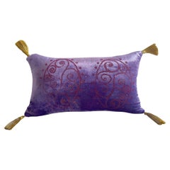 Gold and Violet Rectangular Cushion