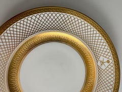 Gold and White Decorative Porcelain Plate in Barocco Style by De Lamerie