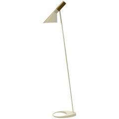 Gold and White Floor Lamp by Arne Jacobson for Louis Poulsen