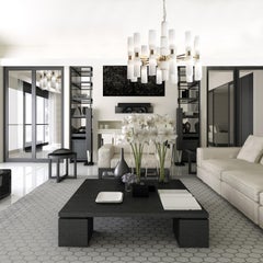 Gold and White Glass Chandelier #1