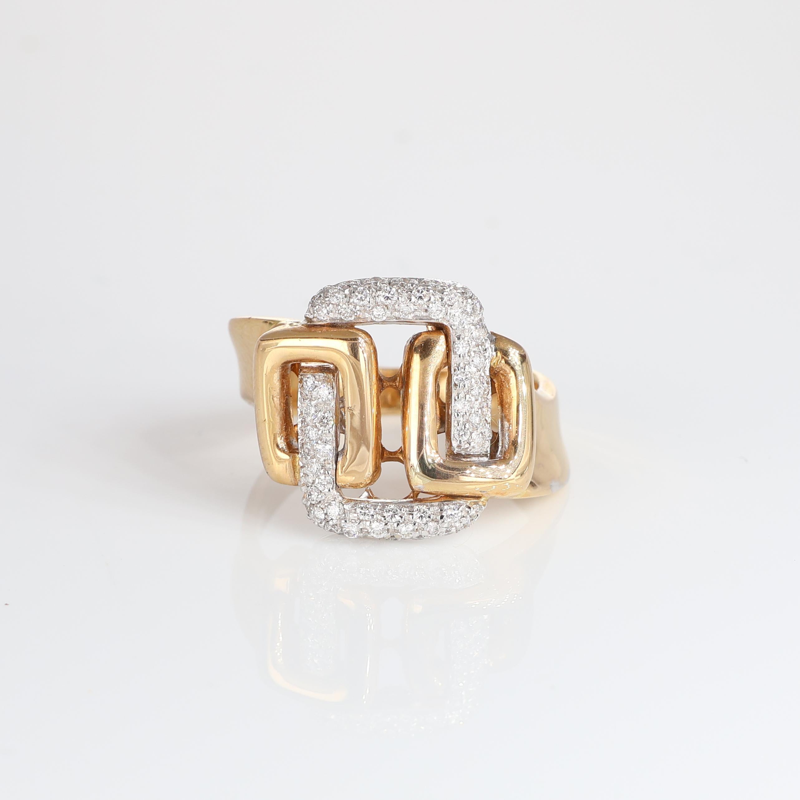 IMPORTANT NOTE:
✔ No additional costs will be added to this order.
✔ Shipping and customs duties are fully covered by us.
--------------------
Description: This elegant 18kt rose gold band ring features an intricate design of interlocking geometric