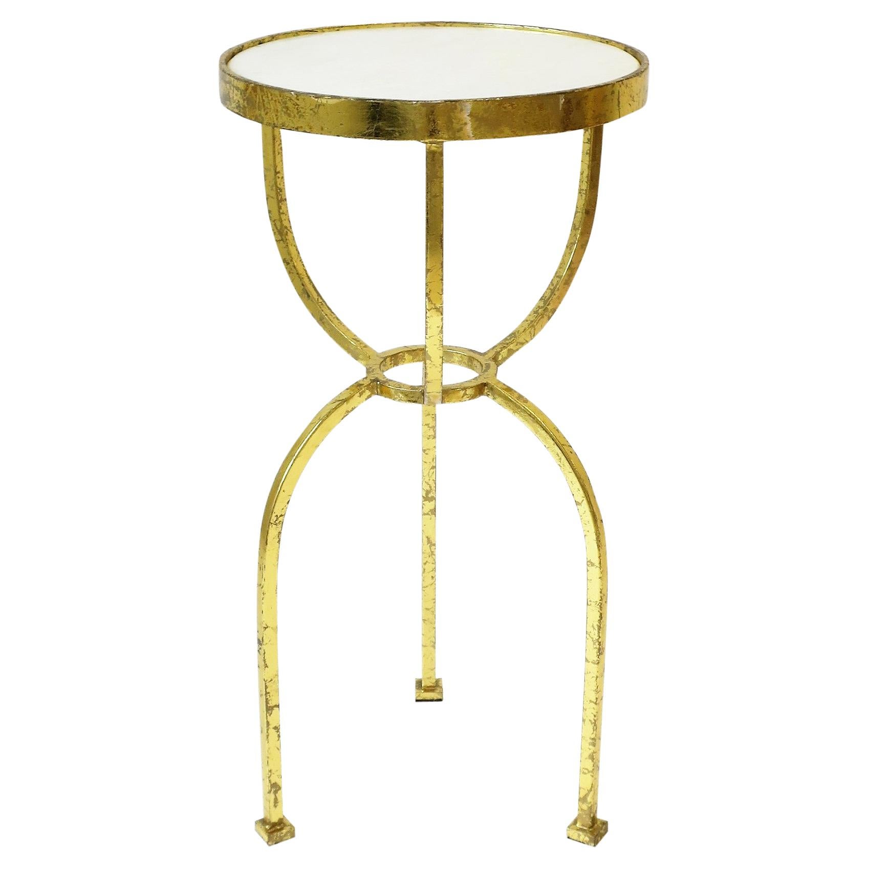 1970's White Marble Round Side table at 1stDibs