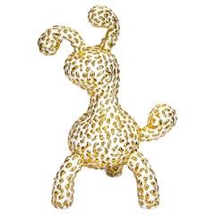 Gold and White Playful Creature Sculpture, Ahryun Lee
