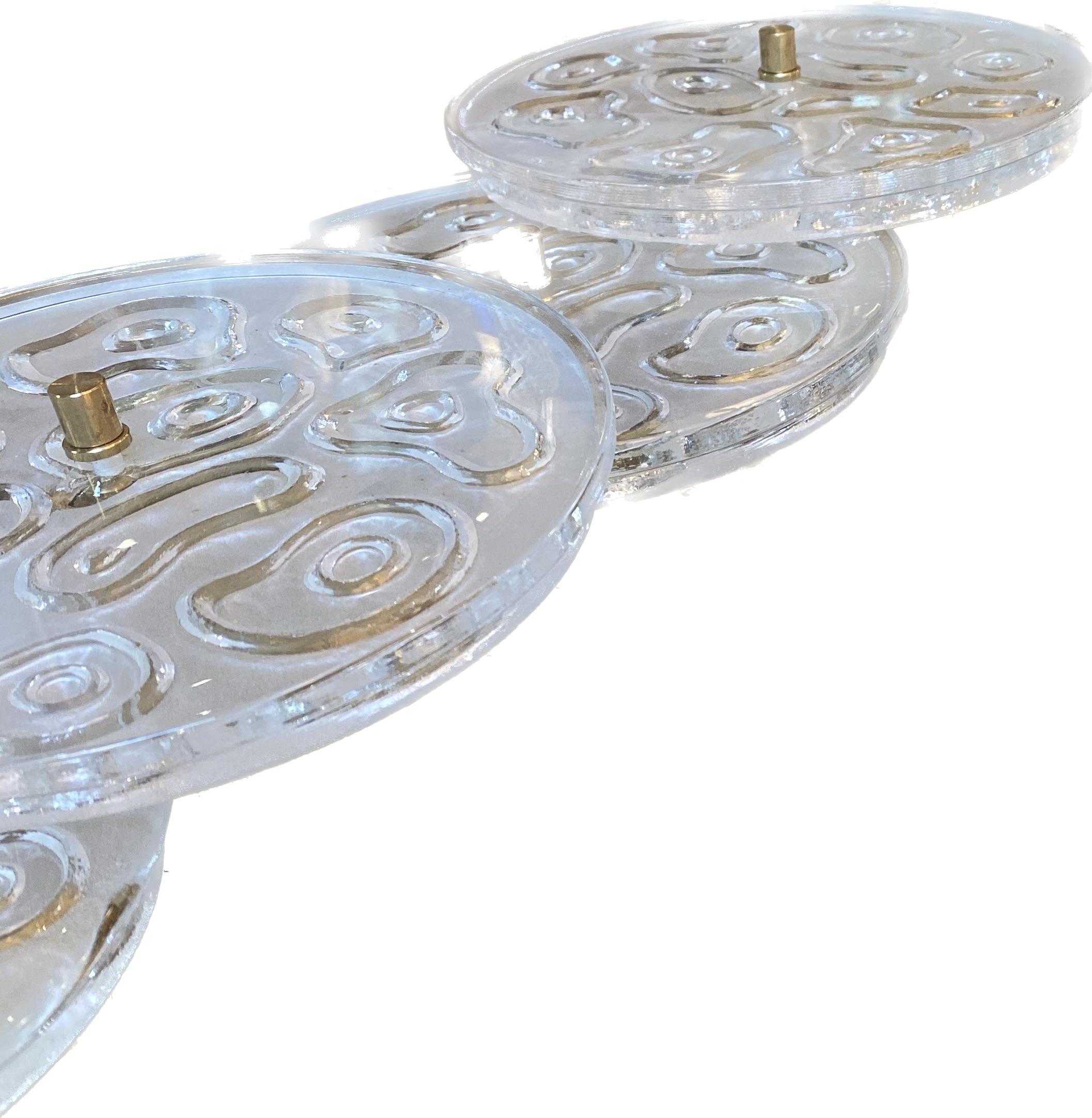 Gold and white wall lamps in Murano glass  1970 For Sale 1
