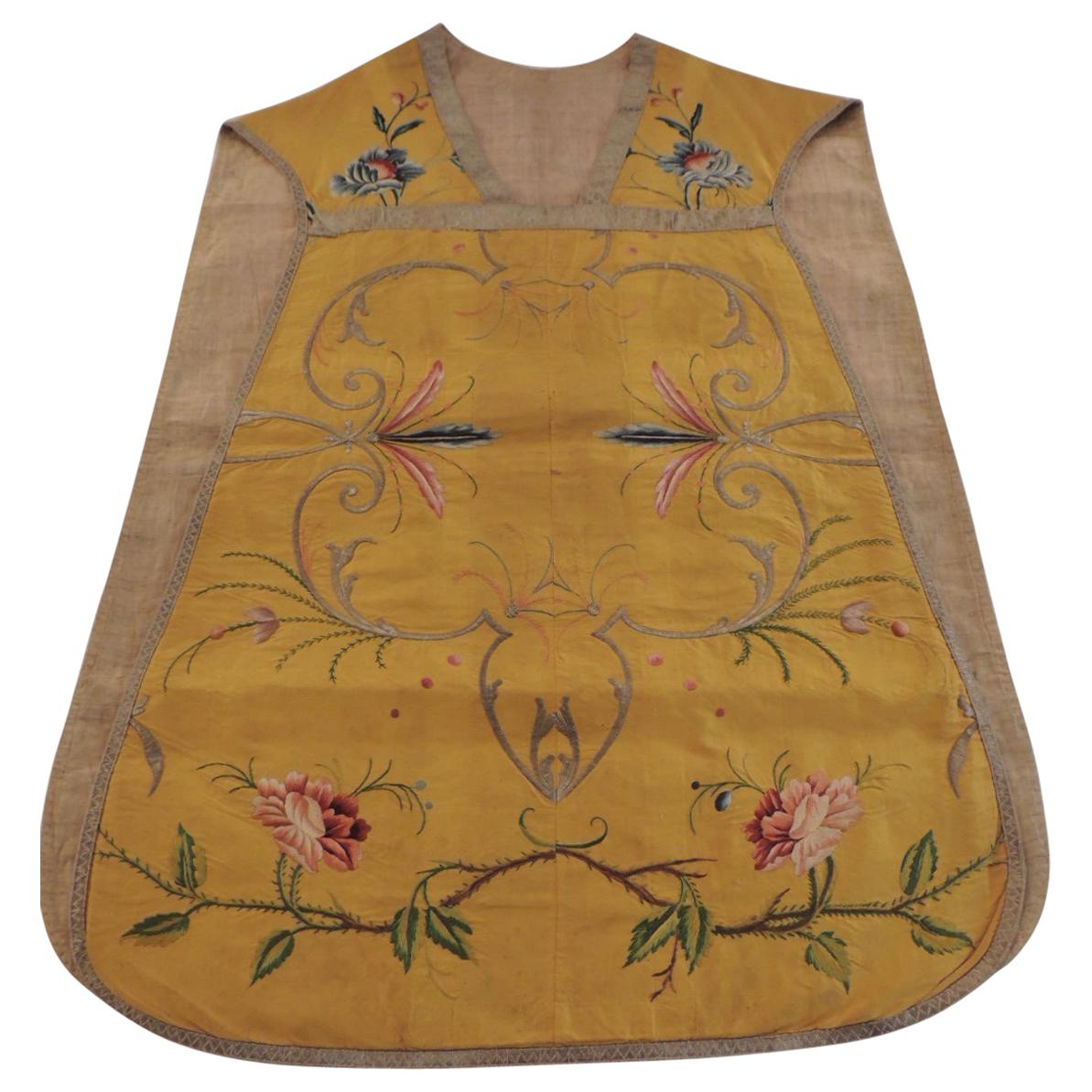 Gold and Yellow Embroidered Antique Chasuble