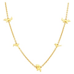 Gold Animal Totem Charm Halskette aus Gold von Trifari, 1970er Jahre
