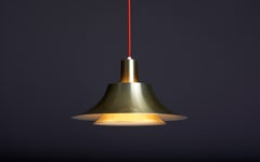 Gold Anodized Aluminum Pendant Lamp, 1970s