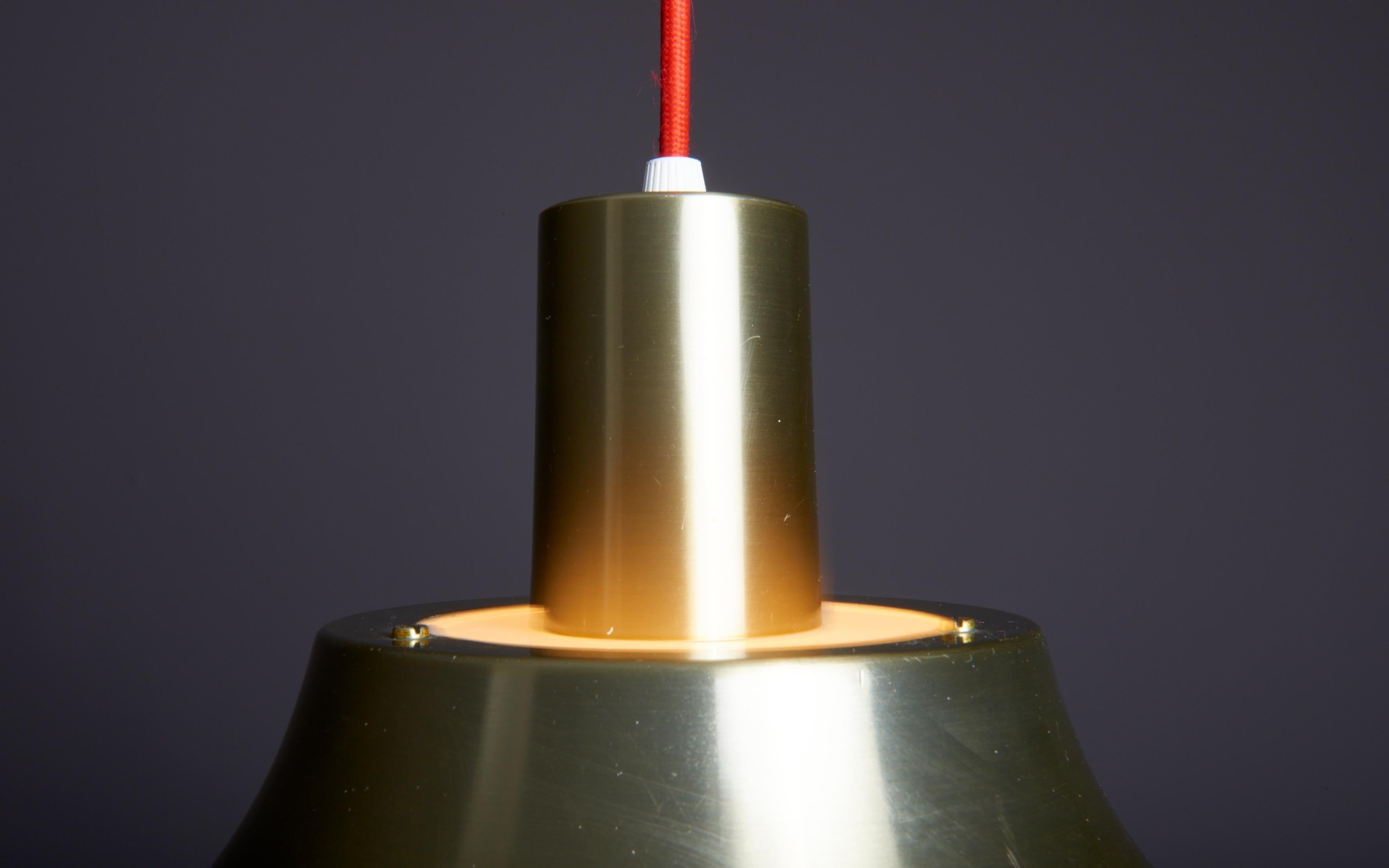 Gold Anodized Aluminum Pendant Lamp, 1970s In Good Condition For Sale In Berlin, DE