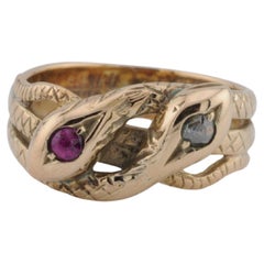 Gold Antiker Jugendstil Schlangenring