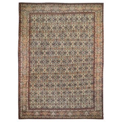 Gold Antique Persian Tabriz Fish Design Pure Wool Hand Knotted Oriental Rug