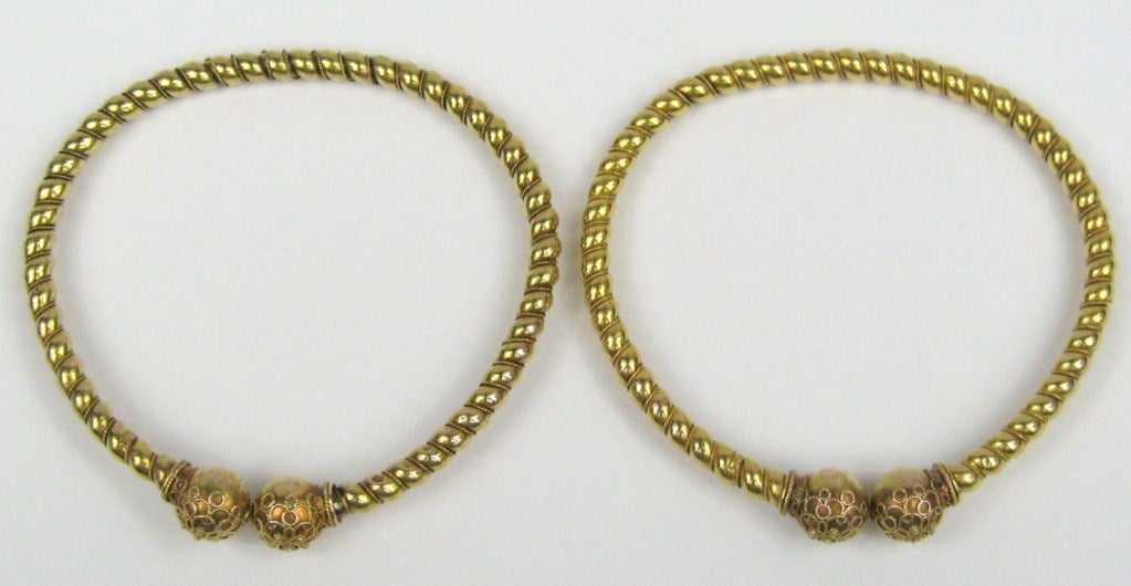  Paire de bracelets enveloppants victoriens anciens en or, 1882, quatrième juillet  Bon état - En vente à Wallkill, NY