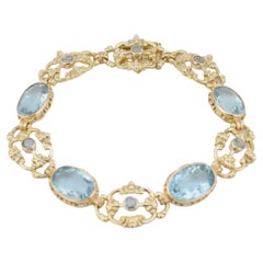 Bracciale in oro con acquamarina - 4×5 ct, blu medio