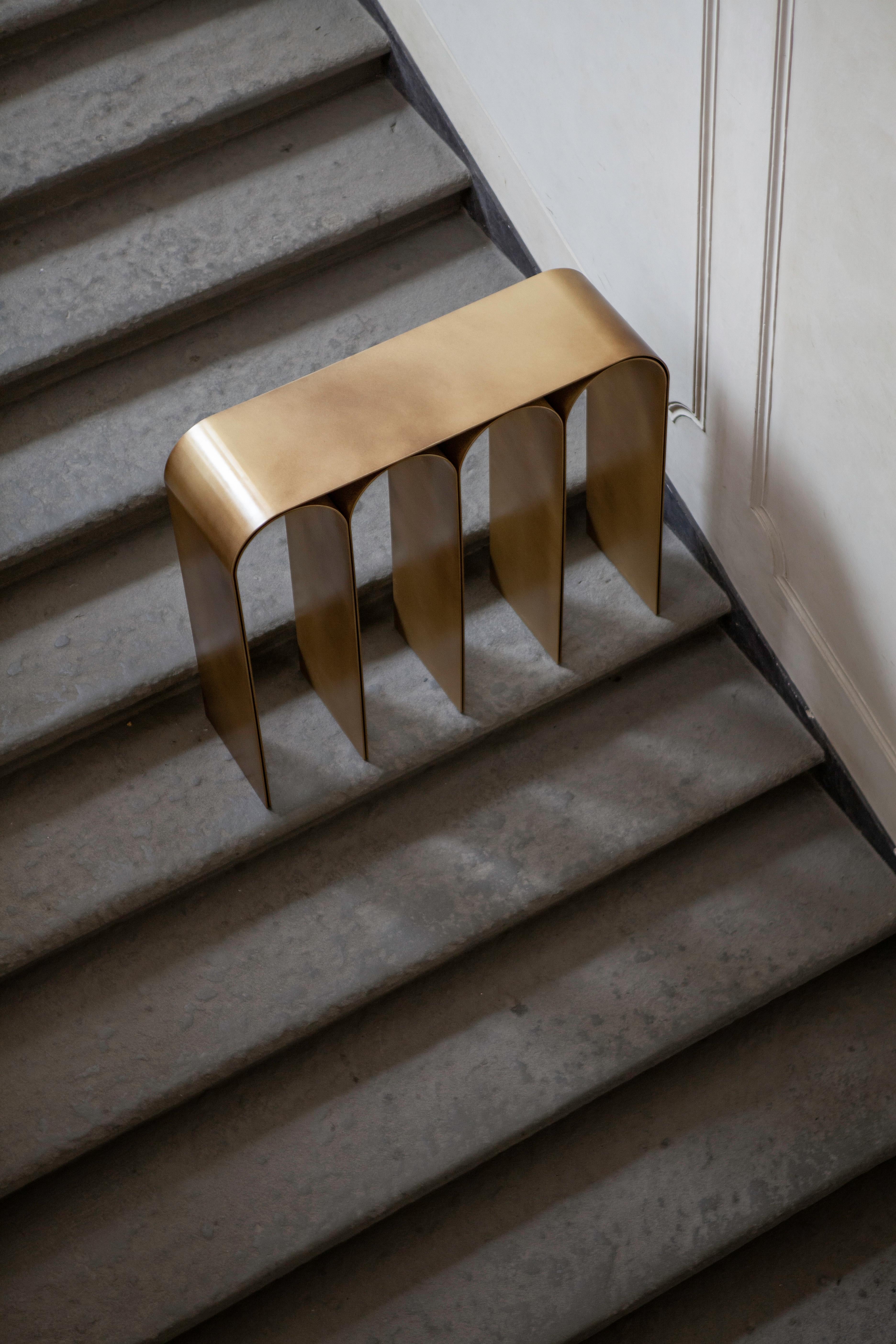 Gold Arch Console by Pietro Franceschini For Sale 3