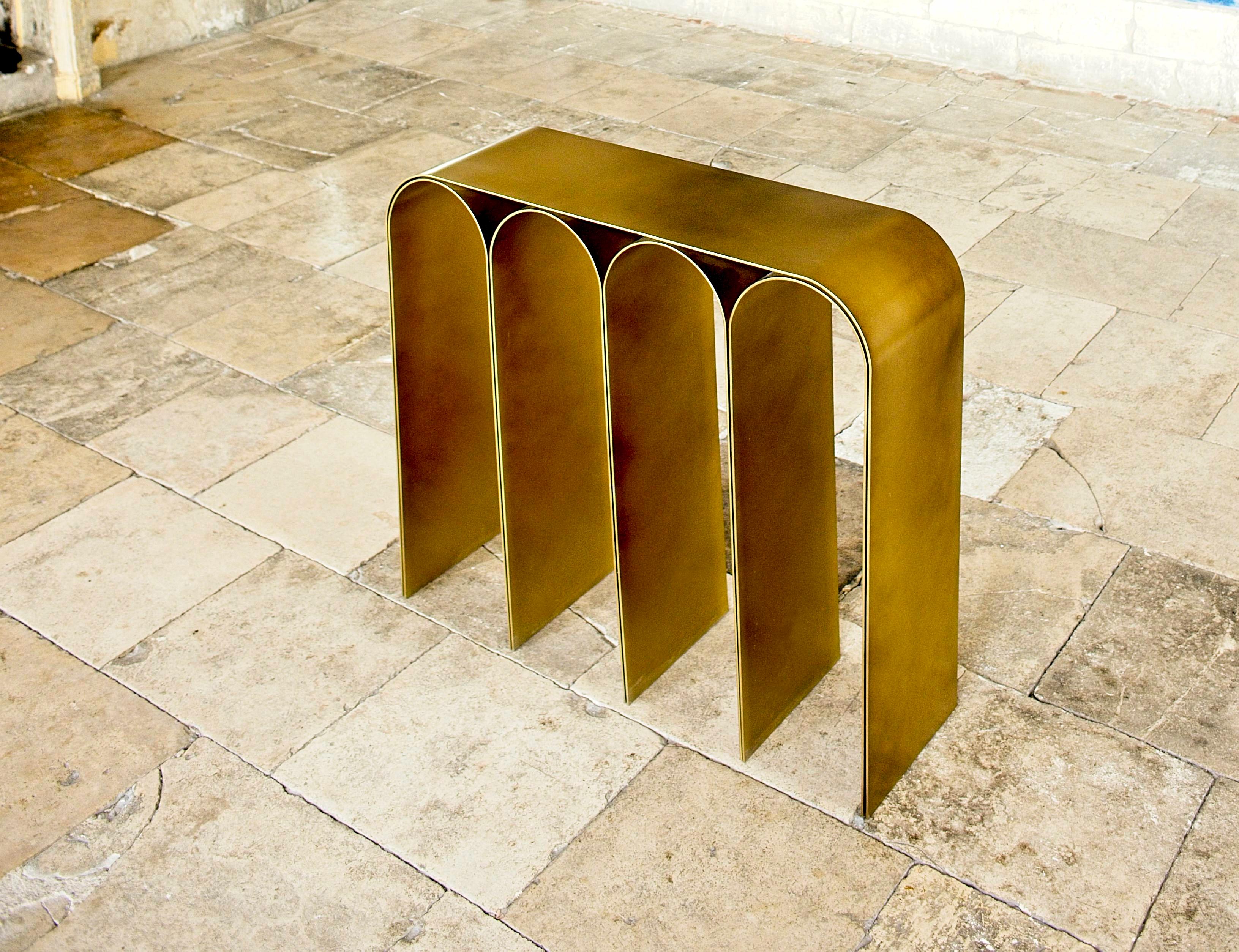 Gold Arch Console by Pietro Franceschini For Sale 6