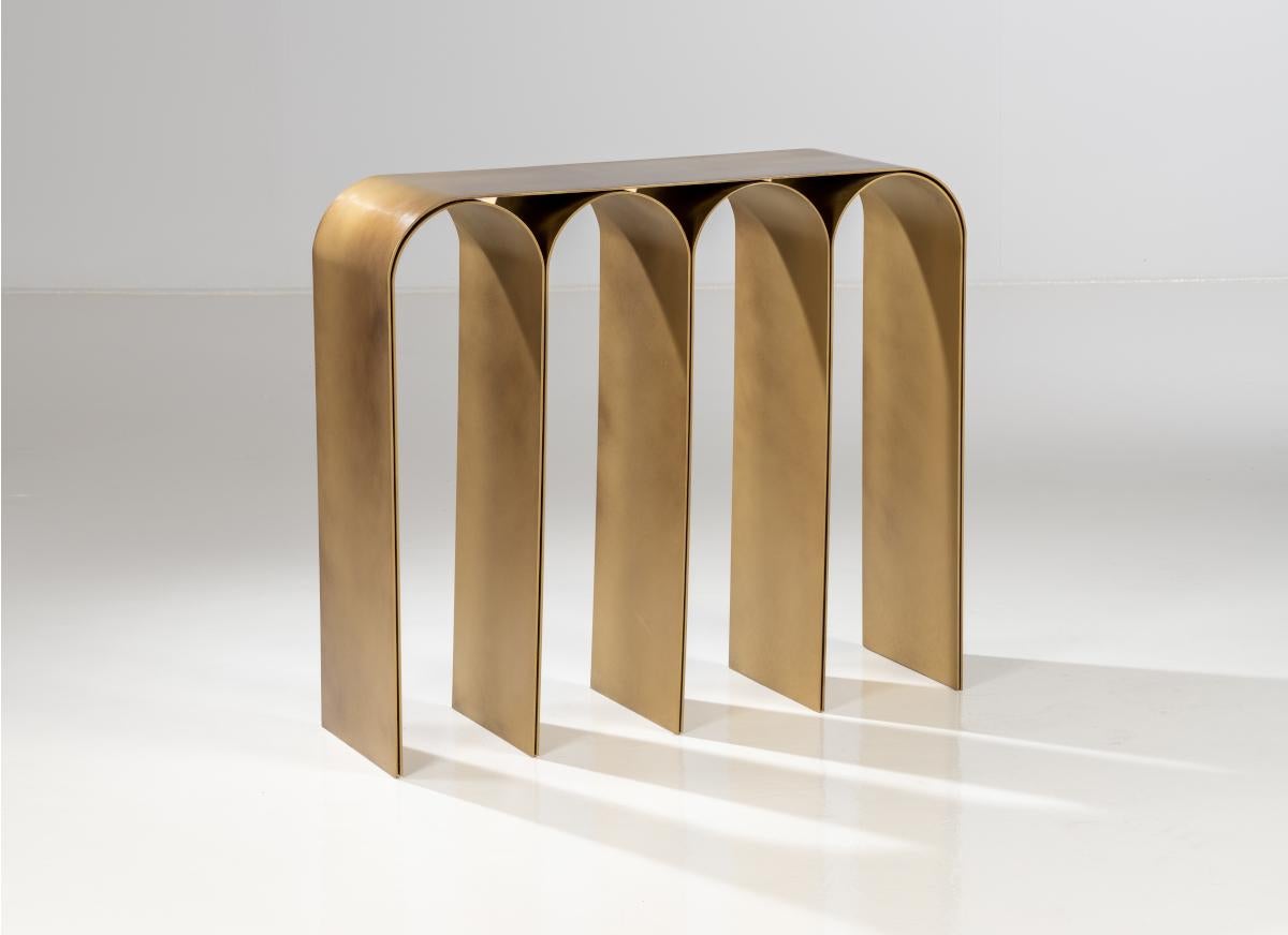 Modern Gold Arch Console by Pietro Franceschini