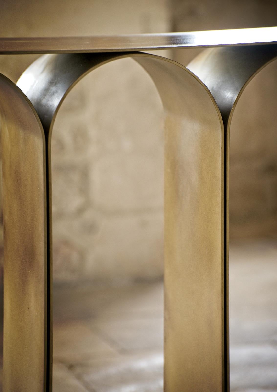 Solid Brass Gold Arch Console by Pietro Franceschini 11