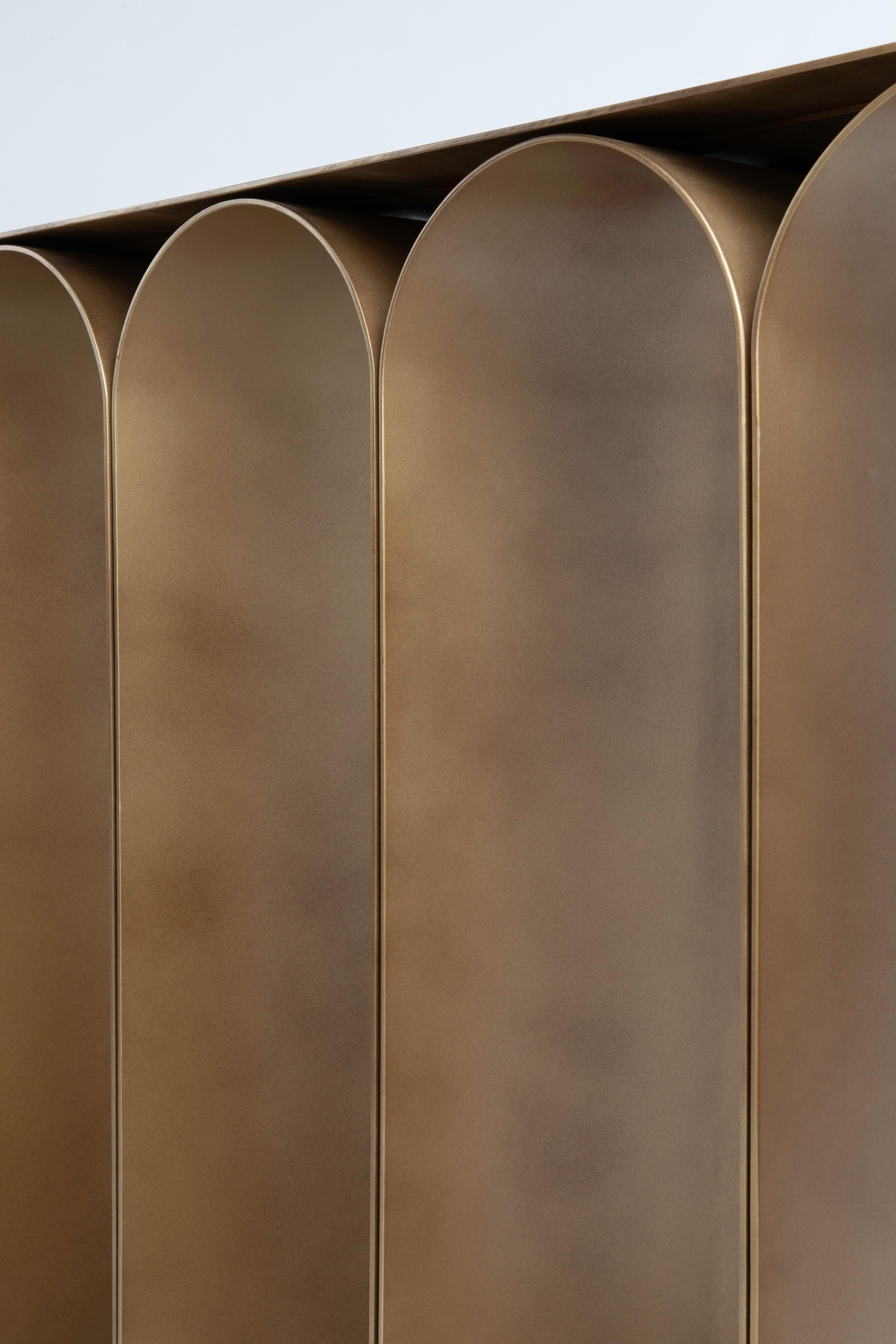 Italian Solid Brass Gold Arch Console by Pietro Franceschini