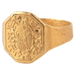 Anello con armoriale in oro Europa Fine del XVI secolo