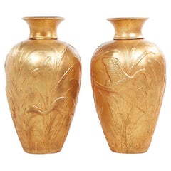 SOLD 04/18/24 Gold Art Deco Vase - Pair