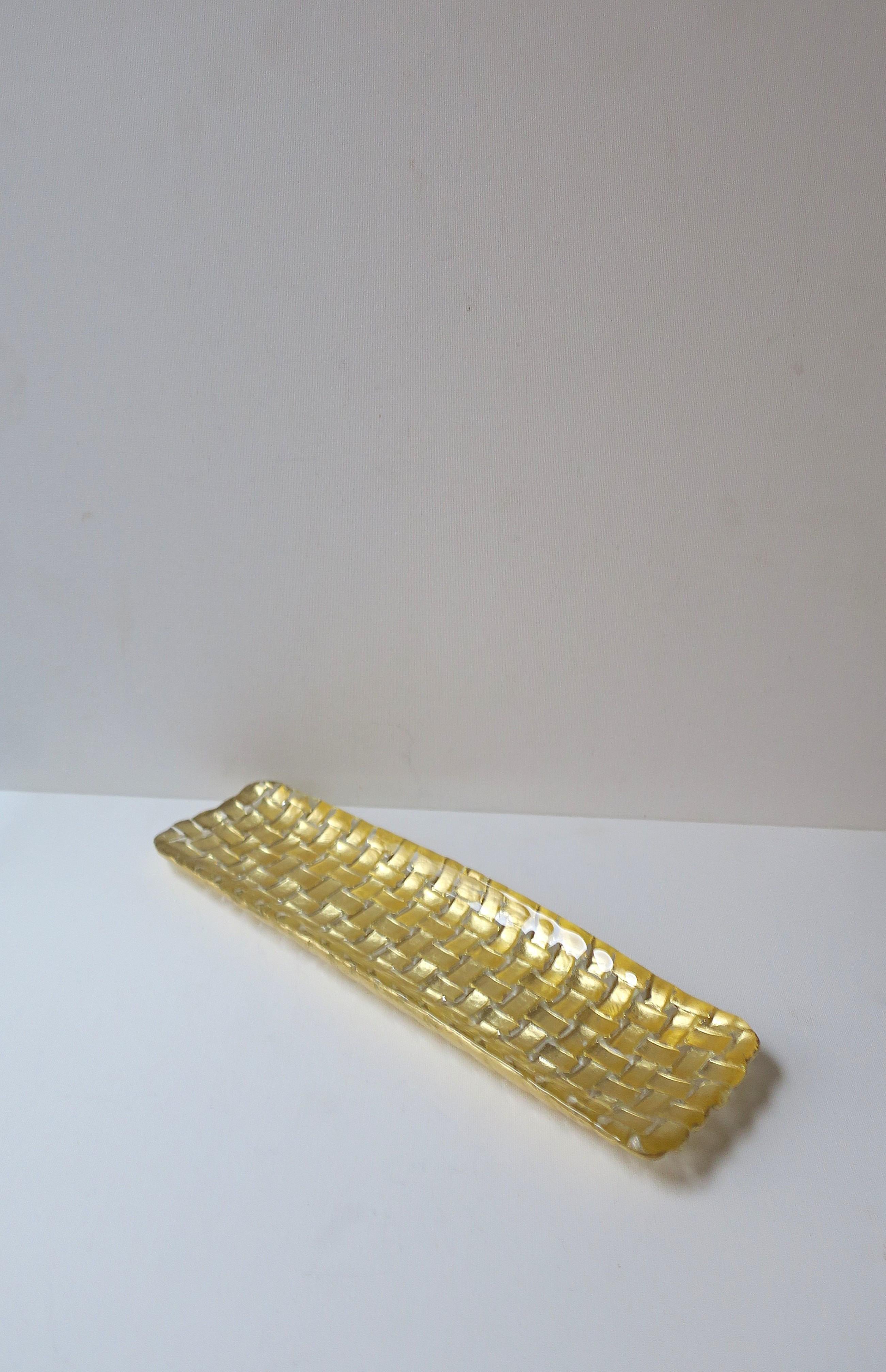 Gold-Kunstglas-Tablett im Angebot 2