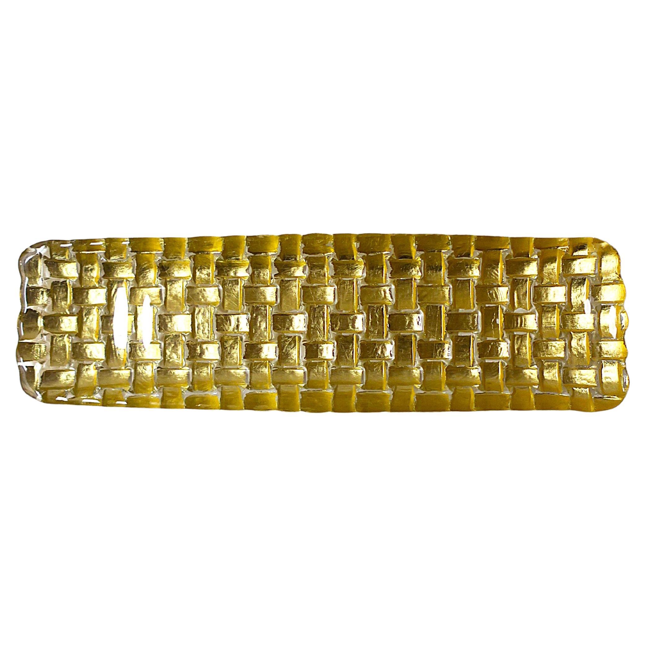 Bandeja de vidrio artístico dorado