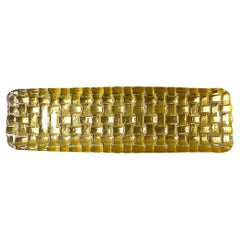 Bandeja de vidrio artístico dorado