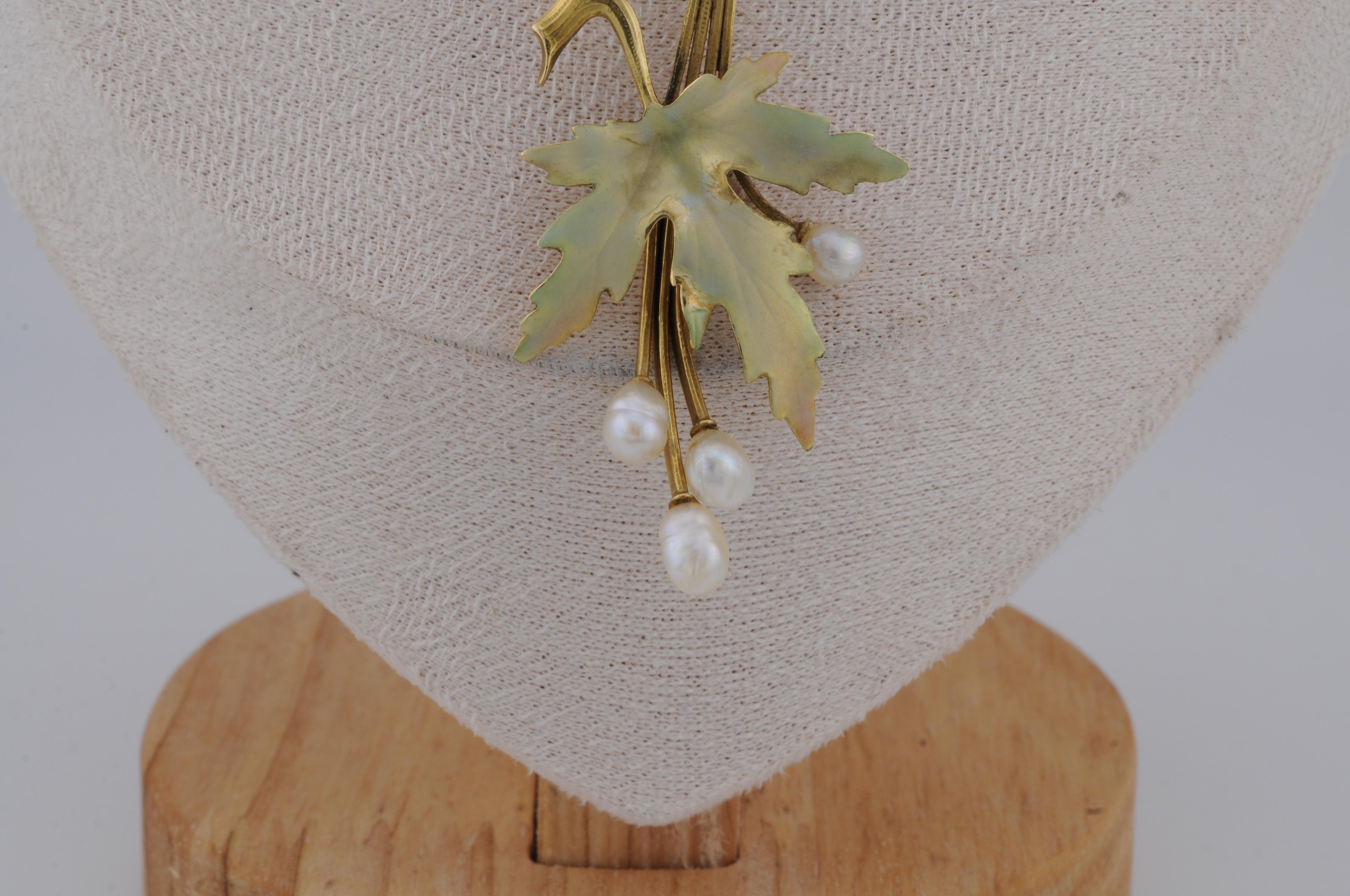 Jugendstil-Anhänger aus Gold und 18 Karat Gelbgold mit Gold im Angebot 2