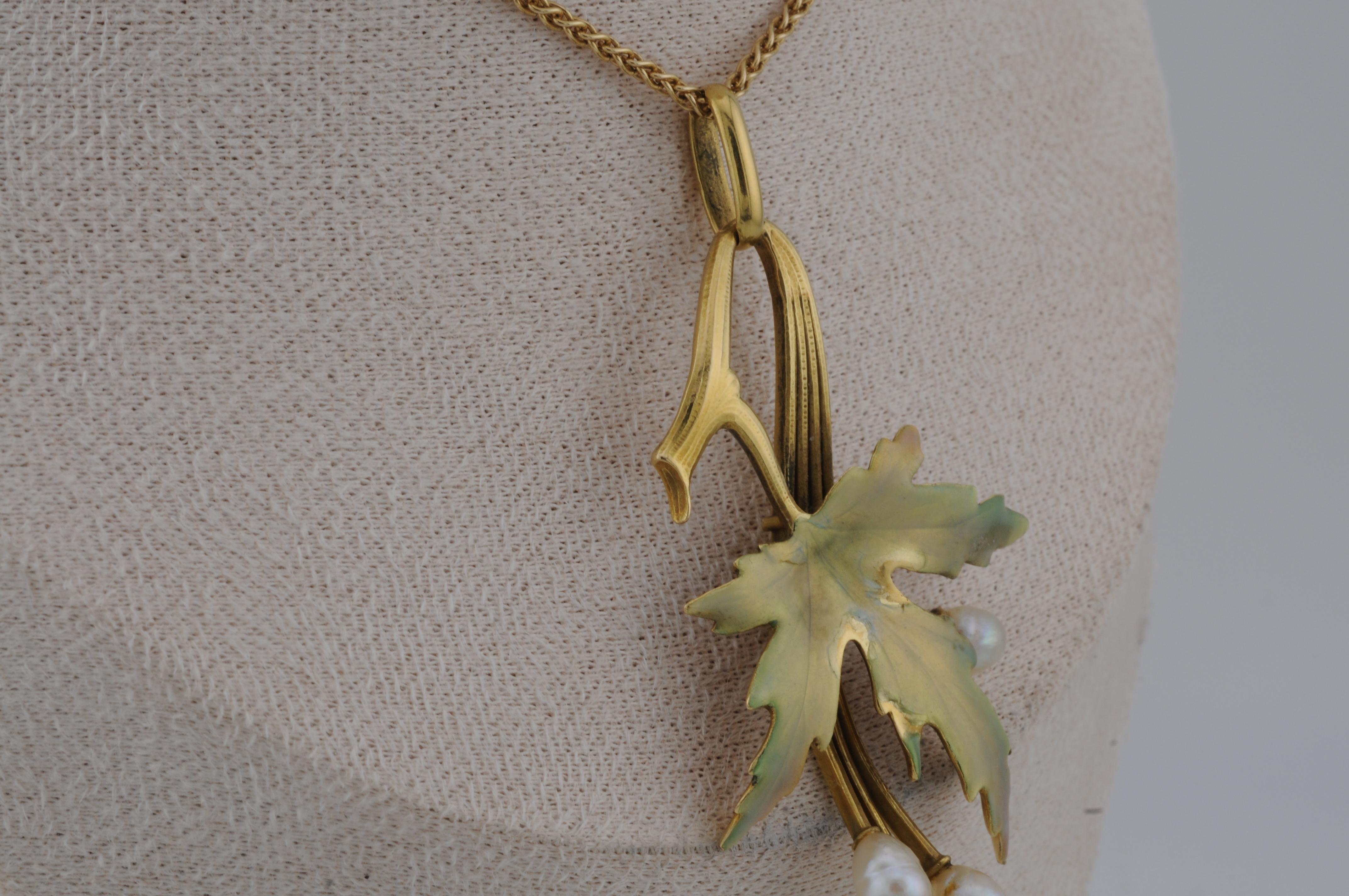 Jugendstil-Anhänger aus Gold und 18 Karat Gelbgold mit Gold im Angebot 4