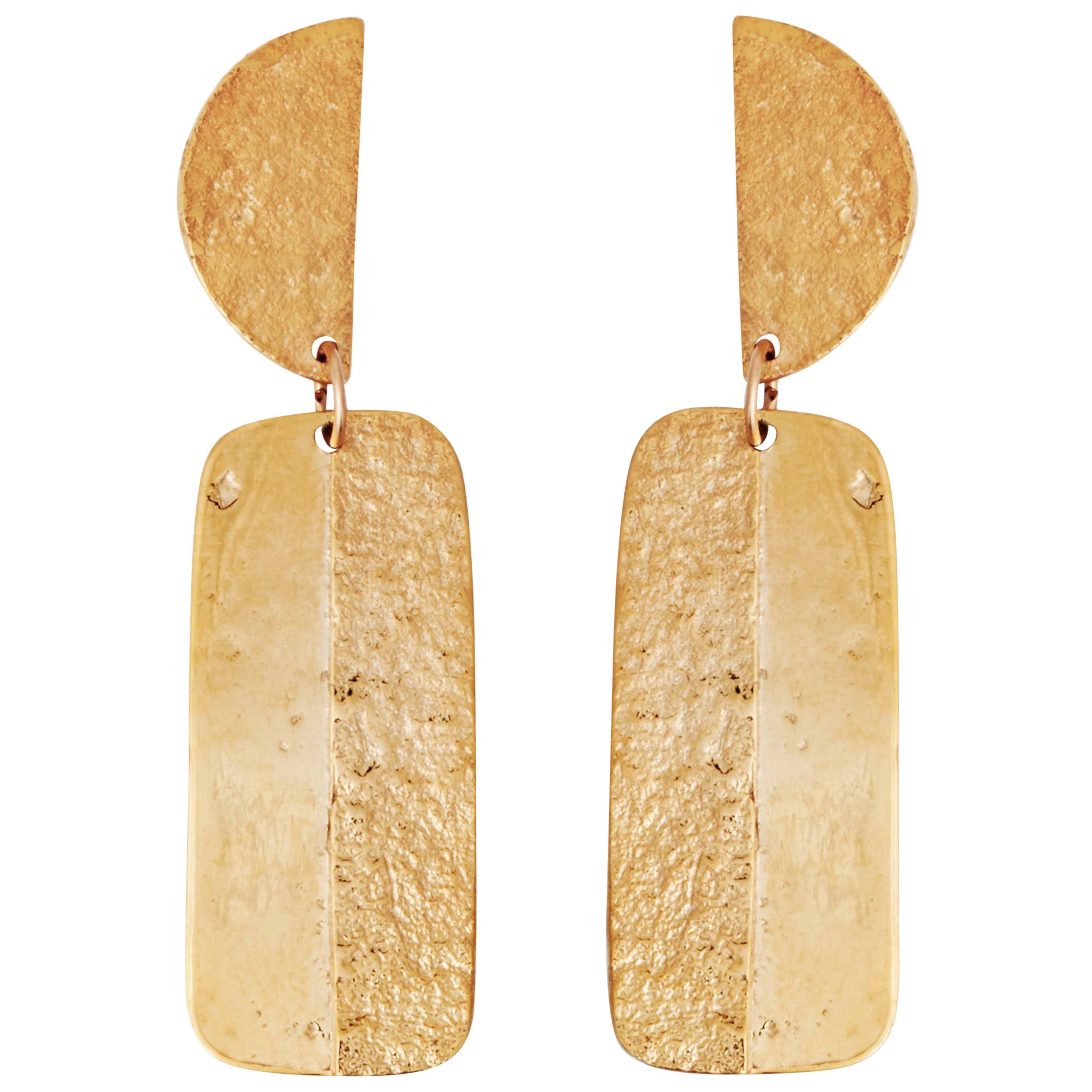 Gold Articulated Earrings by Allison Bryan
