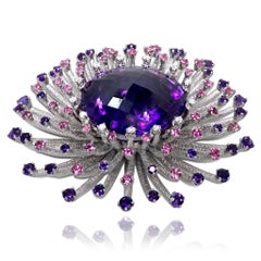 Gold Astra Ring with Amethyst, Tourmaline & Diamond in 18k Gold by Alex Soldier
